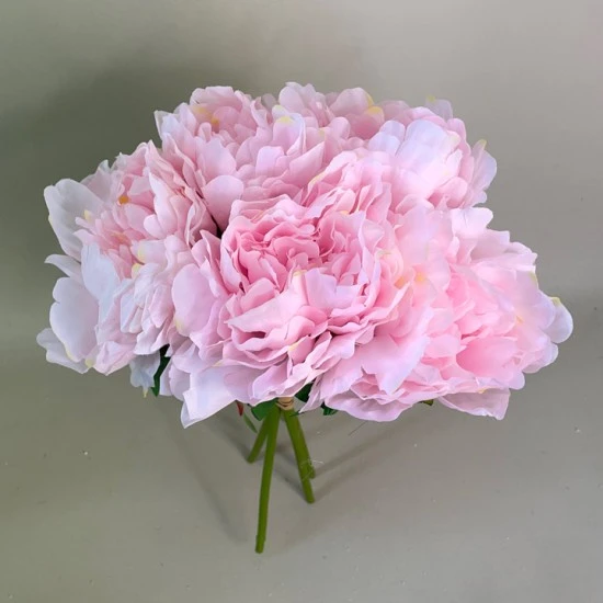 Artificial Peony Flowers Hand Tied Posy Pale Pink 33cm - P112 U1