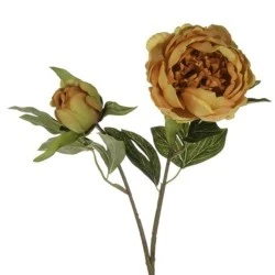 Artificial Peony Amber Orange 50cm - P115 O3