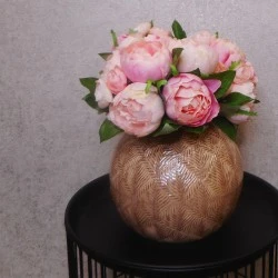 Artificial Peony Flowers Hand Tied Posy Pink 30cm - P135 L1