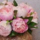 Artificial Peony Flowers Hand Tied Posy Pink 30cm - P135 L1