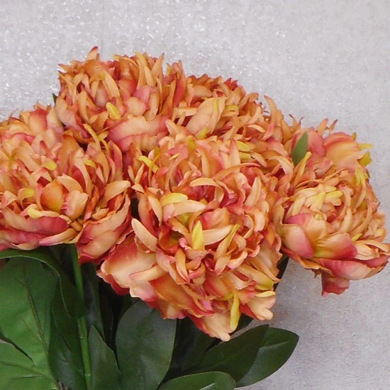 Artificial Peony Flowers Burnt Orange 64cm - P065 R4