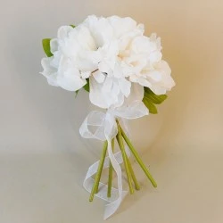 Fleur Artificial Peony Flowers Hand Tied Posy Cream 27cm - P040 U3