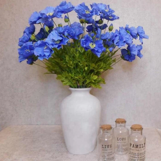 Artificial Himalayan Poppies Blue 70cm - P127 J2
