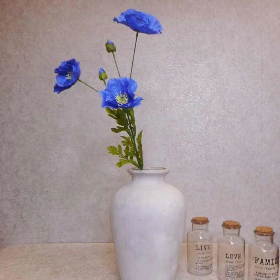 Artificial Himalayan Poppies Blue 70cm - P127 J2