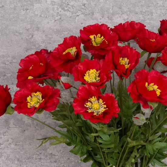 Artificial Icelandic Poppy Red 72cm - P158 K3