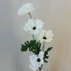 Artificial Poppies White Black 47cm - P233 K3
