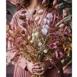 English Meadow Artificial Flowers Pink Poppies 58cm - P281 EE3