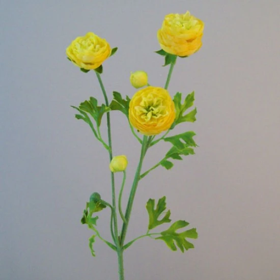 Silk Ranunculus Flowers Yellow 65cm - R662 O4