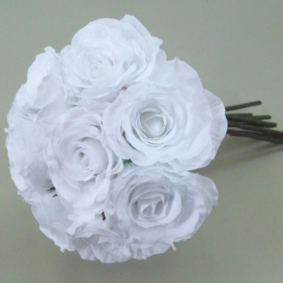 Antique Roses Bouquet White 40cm - R117 N2
