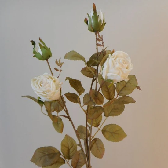 Antique Rose Spray Cream 64cm | Faux Dried Flowers - R234 HH2