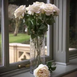 Artificial Cabbage Rose Cream 60cm - R762 P3