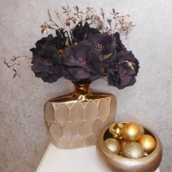 Artificial Dog Rose Dark Chocolate Brown 41cm - M086 L2