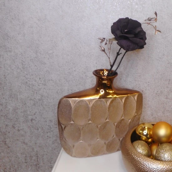 Artificial Dog Rose Dark Chocolate Brown 41cm - M086 L2