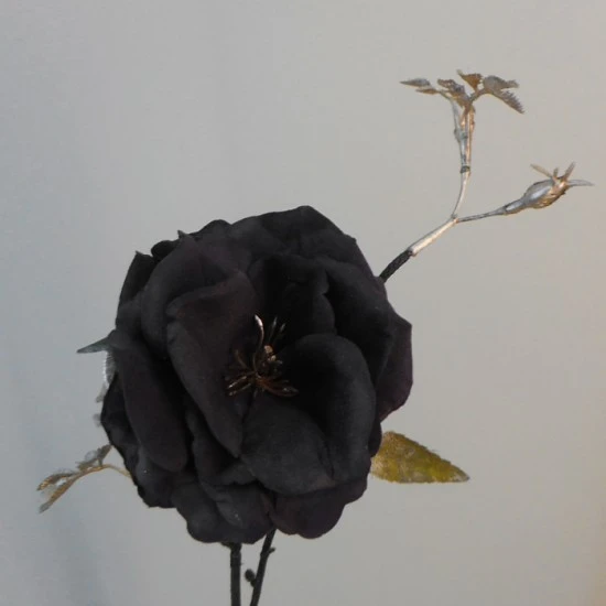 Artificial Dog Rose Dark Chocolate Brown 41cm - M086 L2