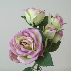Artificial English Garden Roses Spray Memory Lane Mauve 39cm - R508 BX9