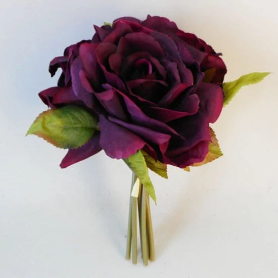 Artificial English Roses Bundle Burgundy 24cm - R486 N4