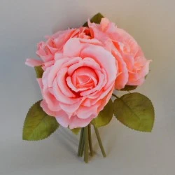 Artificial English Roses Bundle Mid Coral 24cm - R085 EE2