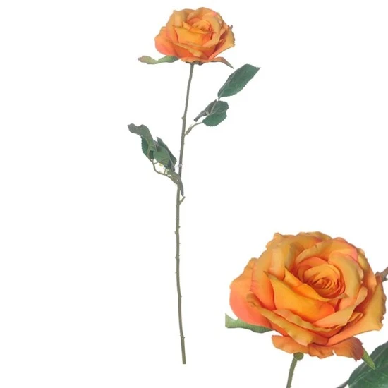 Artificial Garden Rose Buds Orange 62cm - R259 M4
