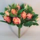 Artificial Rosebuds Bouquet Orange Peach x 26 28cm - R583 L1