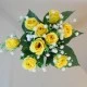 Artificial Rosebuds and Gypsophila Bouquet Yellow x 9 29cm - R123 BX7