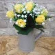 Artificial Rosebuds and Gypsophila Bouquet Yellow x 9 29cm - R123 BX7