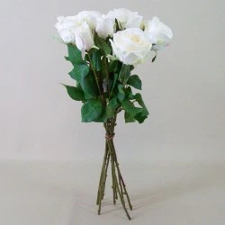 Artificial Roses Bouquet Cream with a hint of Pink 44cm - R497 N4