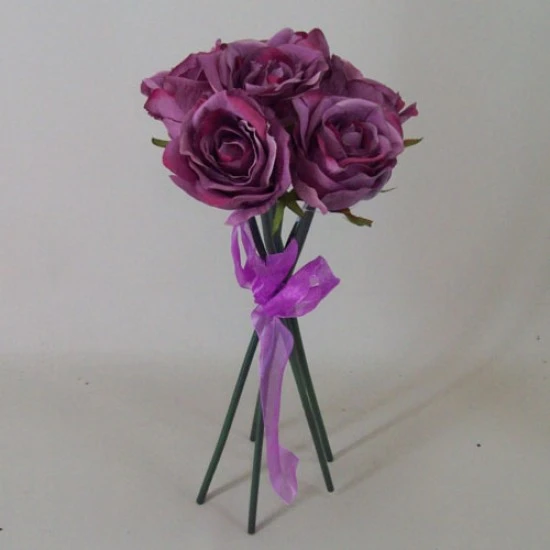 Artificial Roses Bouquet Vintage Aubergine 38cm - R506 T3