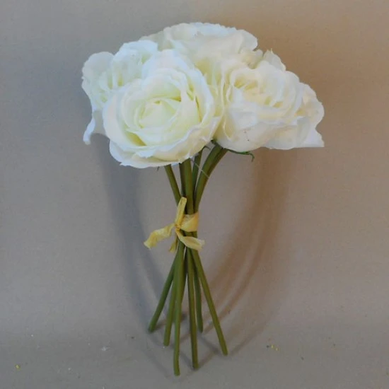 Artificial Roses Bunch Cream 26cm - R133 N3