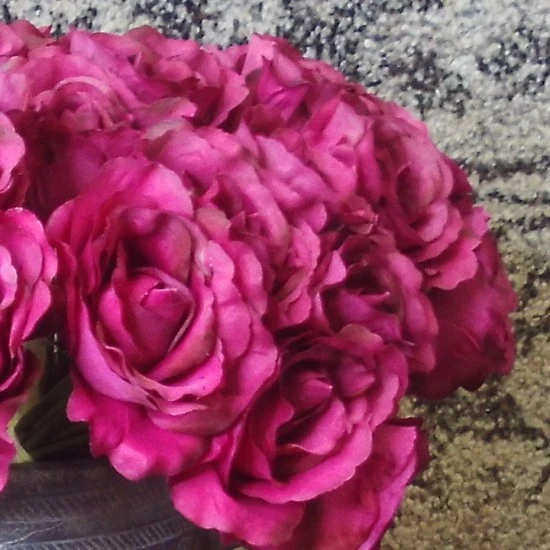 Artificial Roses Bunch Hot Pink 26cm - R120 HH1