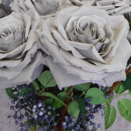 Artificial Roses Large Grey 76cm - R004 R1