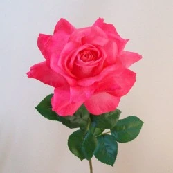 Artificial Tea Rose Bright Pink 68cm - R847 N2