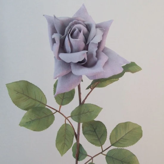 Artificial Tea Rose Lavender Grey 66cm - R704 R3