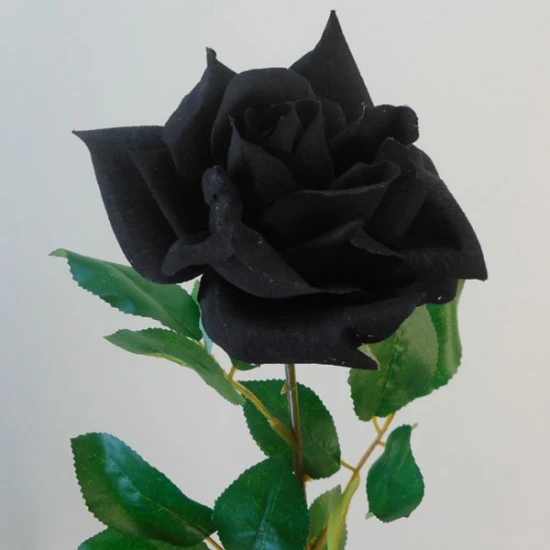 Artificial Tea Rose Black 68cm - R058 GG4