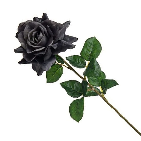 Artificial Tea Rose Dark Grey 68cm - R863 M3