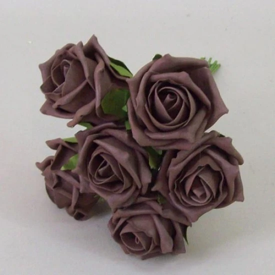 Colourfast Cottage Foam Roses Bundle Chocolate Brown 6 Pack 24cm - R459 T3