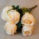 Lemon Peach Artificial Roses Bouquet x 7 54cm - R581 R4