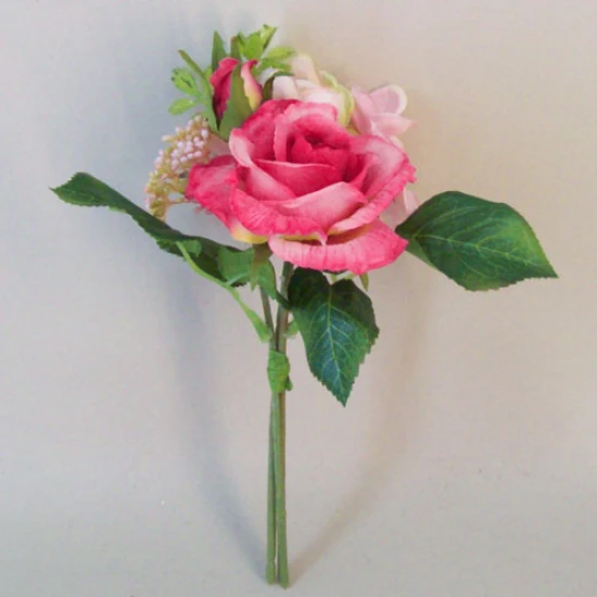 Lizzie Cottage Garden Mini Posy Pink 23cm - R805 BX3