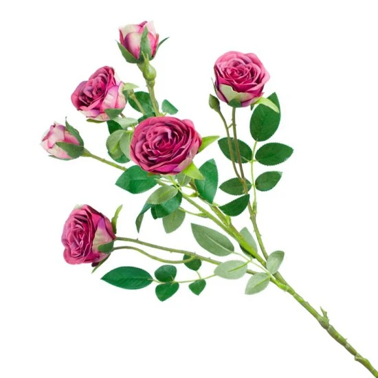 Long Stem Artificial Spray Roses Dark Pink 67cm - R782 BX21