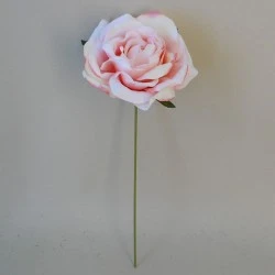 Silk Roses on Wire Stem Pink 25cm - R636 KK2
