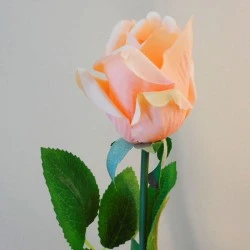 Richmond Artificial Rose Bud Peach 55cm - R858 P3