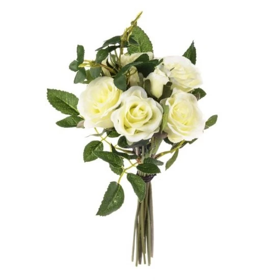 Antique Roses Bouquet Cream 25cm - R297 O2