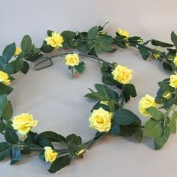 Artificial Roses Garland Yellow 180cm - R715 BX15