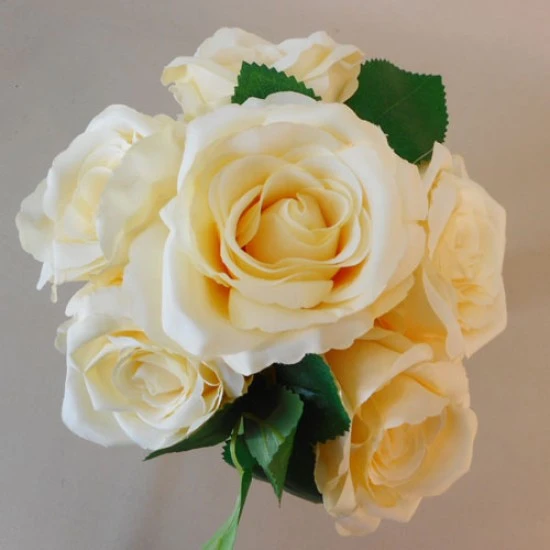 Artificial Tea Roses Bundle Lemon Yellow 28cm - R254 L2