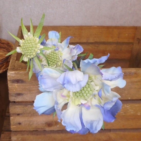 Premium Silk Scabious Flowers Blue | Artificial Scabiosa - S110 