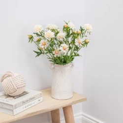 Silk Scabious Flowers Cream 72cm | Artificial Scabiosa - S094 EE3