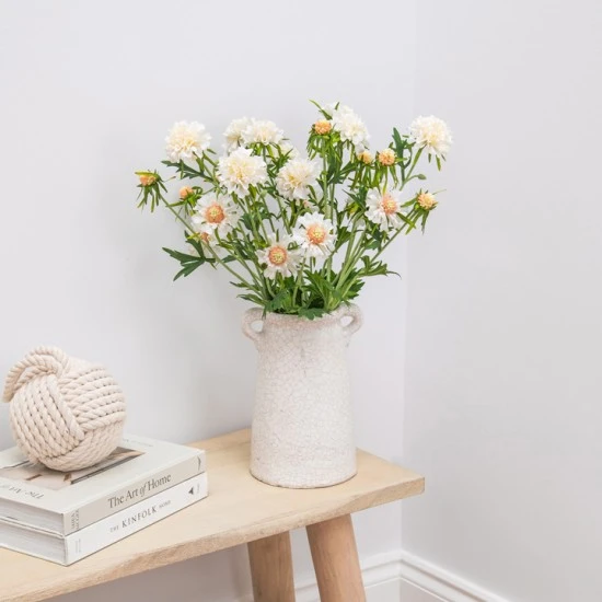 Silk Scabious Flowers Cream 72cm | Artificial Scabiosa - S094 EE3