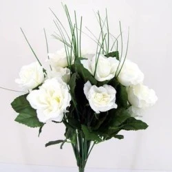 Artificial Roses Bush Cream 40cm - R023 GG1