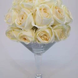 Rose Centerpiece Cream 28cm - R079 AA3