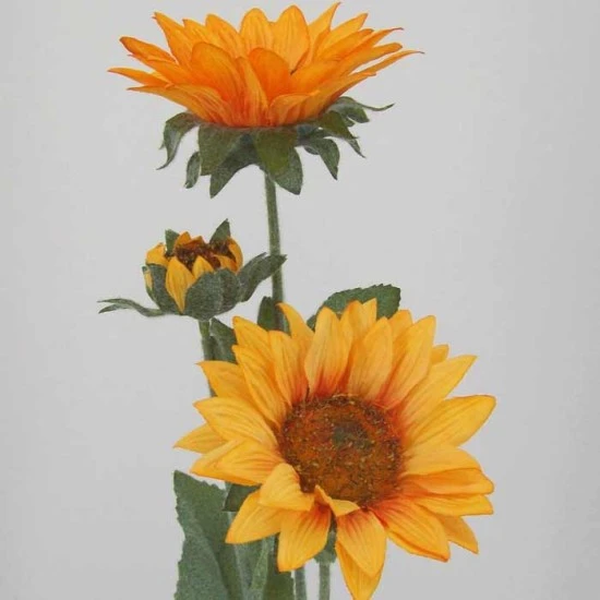 Artificial Sunflowers Spray (2+1) 65cm - S001