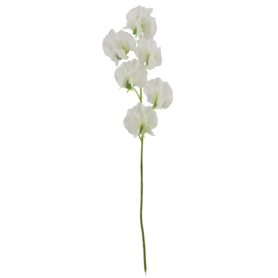 White Sweet Peas Stem 42cm - S143